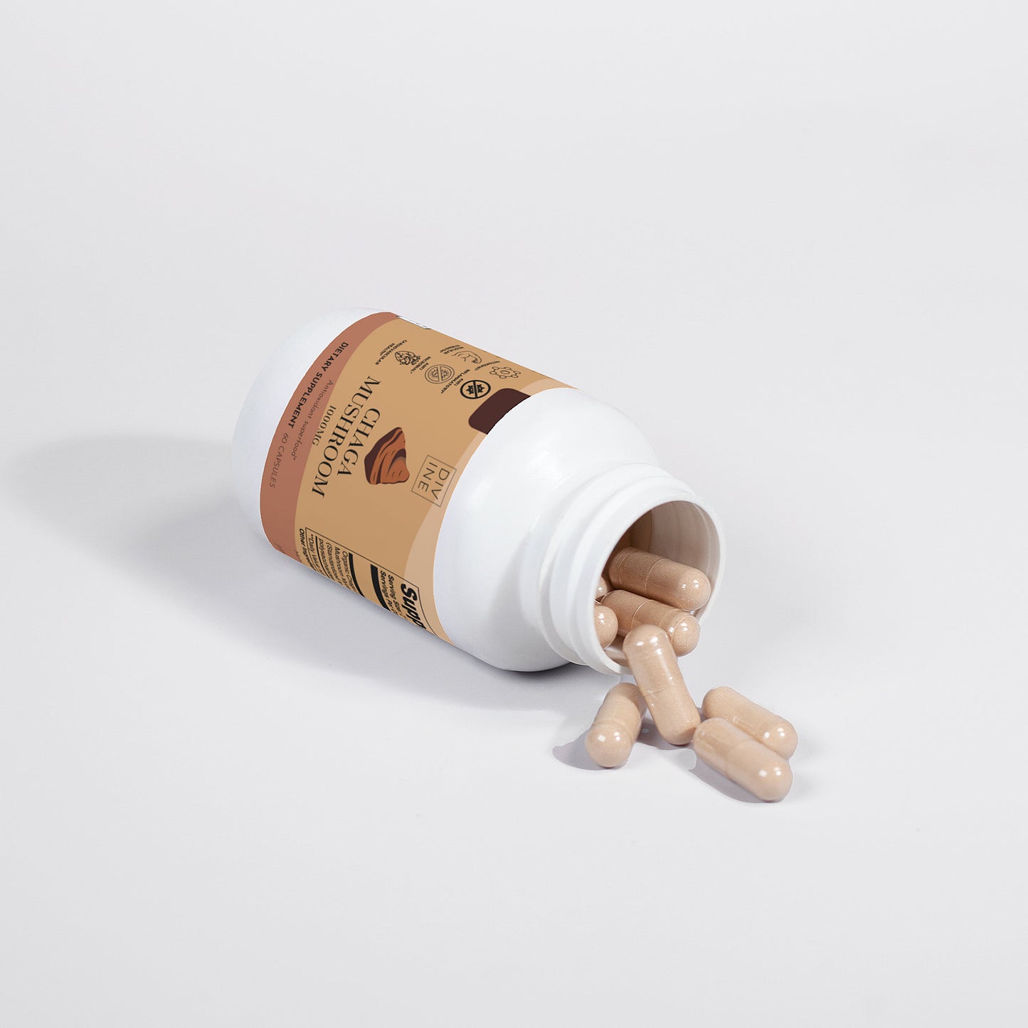 Chaga Mushroom Supplement – 60 Vegan Capsules | Divine Mind