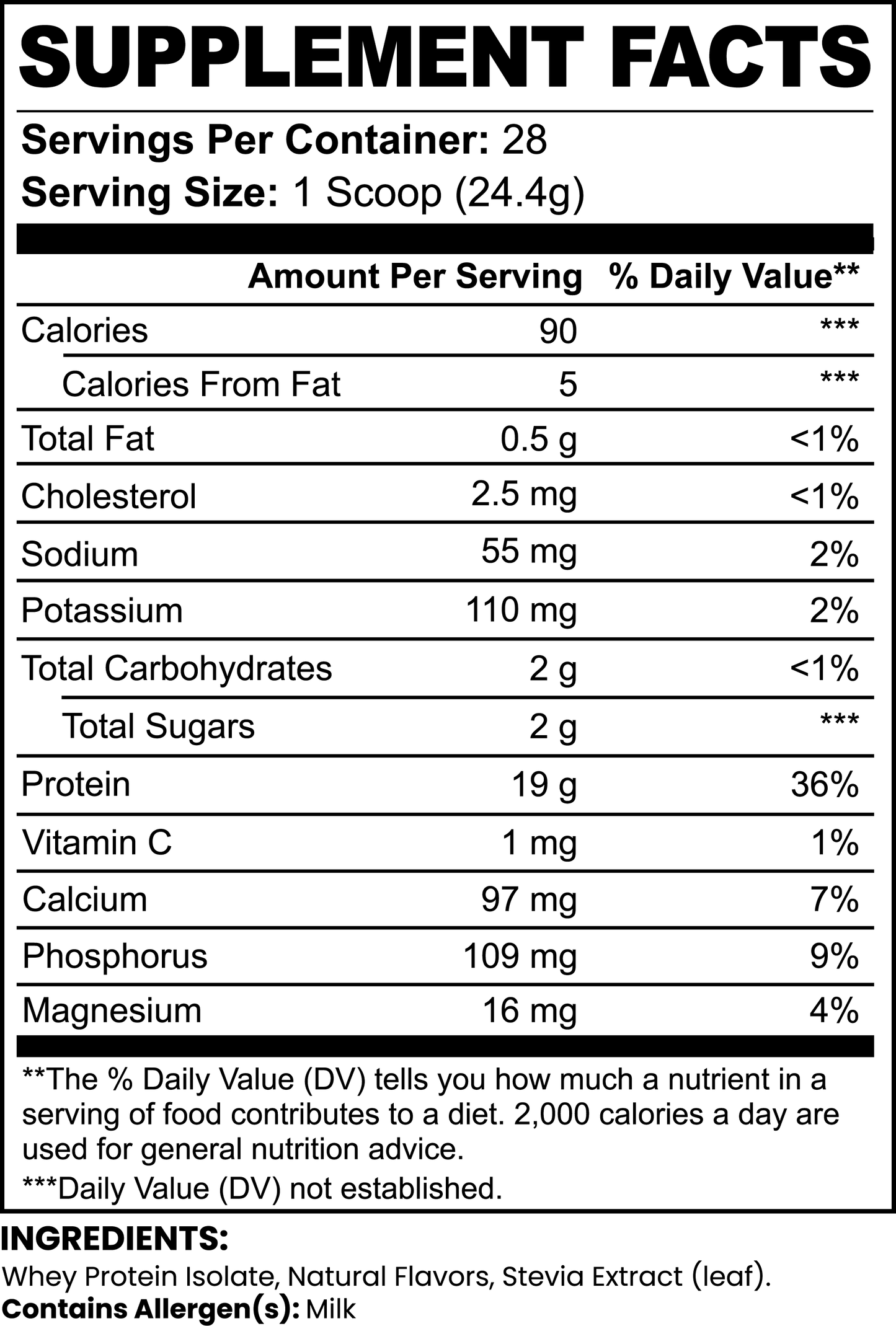 100% Pure Whey Protein Isolate