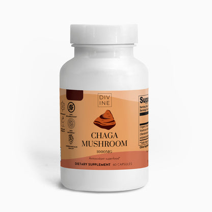 Chaga Mushroom Supplement – 60 Vegan Capsules | Divine Mind