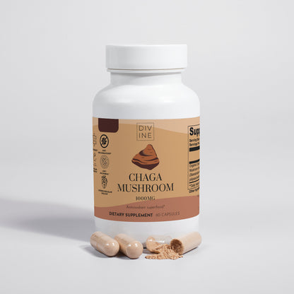 Chaga Mushroom Supplement – 60 Vegan Capsules | Divine Mind