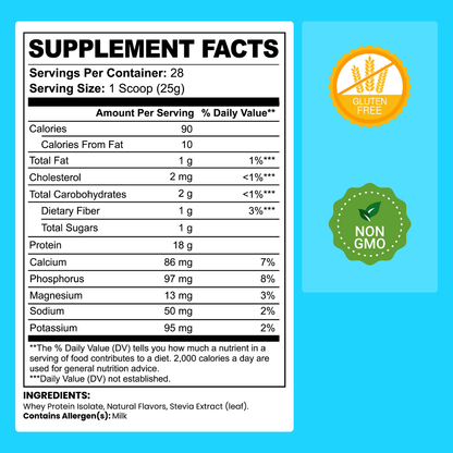 100% Pure Whey Protein Isolate