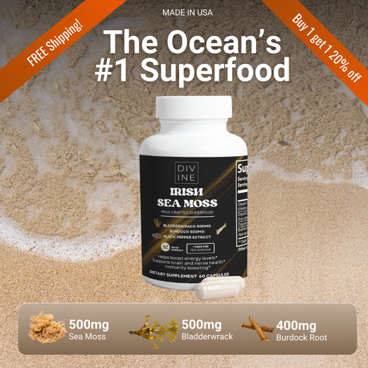 Irish Sea Moss Supplement – 60 Vegan Capsules | Divine Mind